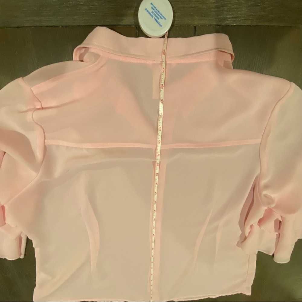 ❤️🎉 Elegant Oversized Pink Ruffled Sleeve Blouse - Picture 11 of 11
